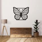 Metal Kelebek Duvar Sanatı Dekoru, Siyah Modern Tasarım, Büyük Dekoratif Duvar Heykeli (19x16 (50x42cm))