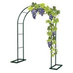 Metal Kemer Standı, Tırmanma Bitkileri için Açık Bahçe Kemer Kafesi Asma, Düğün Süslemeleri için Düğün Çardak Çerçevesi, Tabanlı Balon Pergola Standı 2 ft - 12 ft (Yeşil, G 7,9 x Y 7,6 m)