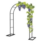 Metal Kemer Standı, Tırmanma Bitkileri için Dış Mekan Bahçe Kemer Kafesi, Düğün Süslemeleri için Düğün Çardak Çerçevesi, Balon Pergola Standı Tabanlı Geniş 0,8 m-3,5 m (Siyah, G 11,5 x Y 7,6 m)