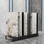 Metal Kiremit Örnek Teşhir Rafı, Yer Karosu Depolama Standı, Ahşap Numune Tutucu, Sergiler için Oluklu Zemin Teşhir Rafı, Siyah, 100x30x10CM - Dayanıklı ve Şık