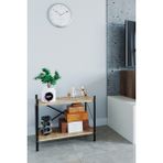 Metal Kitaplık 2 Raflı Çok Amaçlı Dosya Kitap Rafı Ofis Salon Raf Ceviz