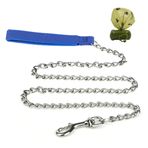 Metal Köpek Tasması 4FT/6FT Çiğnemeye Dayanıklı Ağır Hizmet Tipi Köpek Zinciri Tasması, Köpek Atık Torbası Tutacağı ile Rahat Tutamak, Geliştirilmiş Köpek Güvenliği ve Konforu, Evcil Hayvan Tasmasına