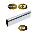 Metal Krom Oval Askı Borusu Mobilya Askı Borusu(Metal)(Krom)(Oval)(En:15mm Boy:30mm) Krom 70Cm
