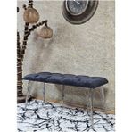 Metal Krom Tel Ayaklı 100 cm Puf Bench - Puf - Bench - Oturak - Mutfak Oturağı - Antre Oturağı Füme Renk 100 x 40 Boyut/ebat - Çok Renkli
