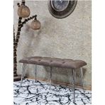 Metal Krom Tel Ayaklı 100 cm Puf Bench - Puf - Bench - Oturak - Mutfak Oturağı - Antre Oturağı Kahverengi Renk 100 x 40 Boyut/ebat - Çok Renkli