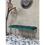 Metal Krom Tel Ayaklı 100 cm Puf Bench - Puf - Bench - Oturak - Mutfak Oturağı - Antre Oturağı Yeşil Renk 100 x 40 Boyut/ebat - Çok Renkli