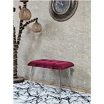 Metal Krom Tel Ayaklı 60 cm Puf Bench - Puf - Bench - Oturak - Mutfak Oturağı - Antre Oturağı Bordo Renk 60 x 40 Boyut/ebat - Çok Renkli