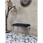Metal Krom Tel Ayaklı 60 cm Puf Bench - Puf - Bench - Oturak - Mutfak Oturağı - Antre Oturağı Füme Renk 60 x 40 Boyut/ebat - Çok Renkli