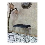 Metal Krom Tel Ayaklı 60 Cm Puf Bench - Puf - Bench - Oturak - Mutfak Oturağı - Antre Oturağı Füme Renk 60 X 40 Boyut/Ebat