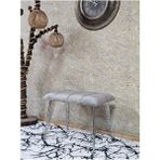 Metal Krom Tel Ayaklı 60 cm Puf Bench - Puf - Bench - Oturak - Mutfak Oturağı - Antre Oturağı Gri Renk 60 x 40 Boyut/ebat - Çok Renkli
