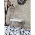Metal Krom Tel Ayaklı 60 cm Puf Bench - Puf - Bench - Oturak - Mutfak Oturağı - Antre Oturağı Krem Renk 60 x 40 Boyut/ebat - Çok Renkli