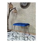 Metal Krom Tel Ayaklı 60 Cm Puf Bench - Puf - Bench - Oturak - Mutfak Oturağı - Antre Oturağı Mavi Renk 60 X 40 Boyut/Ebat
