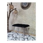 Metal Krom Tel Ayaklı 60 Cm Puf Bench - Puf - Bench - Oturak - Mutfak Oturağı - Antre Oturağı Siyah Renk 60 X 40 Boyut/Ebat