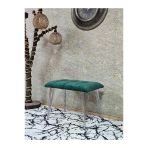 Metal Krom Tel Ayaklı 60 Cm Puf Bench - Puf - Bench - Oturak - Mutfak Oturağı - Antre Oturağı Yeşil Renk 60 X 40 Boyut/Ebat