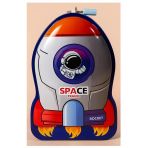 Metal Kumbara Roket Anahtarlı 1 Adet Kilitli Astronot Roket Uzay Mekiği Figürlü Kilitli Metal Kumbara 13X19cm
