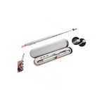 Metal Kutulu Kırmızı Lazerli, Led Işıklı Mıknatıslı Pointer Kalemi İşaretçi Uzayabilen Sunum Çubuğu Teleskopik Metal Tükenmez Kalem (PRS-1521G)