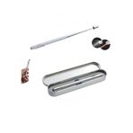 Metal Kutulu Kırmızı Led Işıklı, Led Işıklı Pointer Kalemi İşaretçi Uzayabilen Sunum Çubuğu Teleskopik Metal Tükenmez Kalem (Gümüş (PRS-MK1LL2TTK-G)