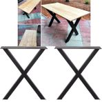 Metal Masa Ayağı 72 Cm Ahşap Kütük Masa Ayağı X Tasarım