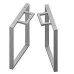 Metal masa ayakları, 2'li set, 80 cm yüksekliğinde, bilgisayar masası, yemek masası, raf, gümüş kaplama için ferforje mobilya ayakları, sade tasarım ve sağlam destek