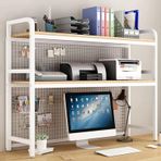 Metal Masa nizer Ayarlanabilir Ekran Raf Endüstriyel Ferforje Masaüstü Kitaplık 85x30x98cm