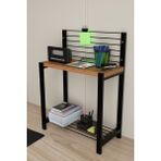 Metal Masaüstü Düzenleyici Raflı, Dayanıklı Metal ve Ahşap Tasarım Çok Amaçlı Masaüstü Organizer Raf 35 x 48 cm - Ceviz