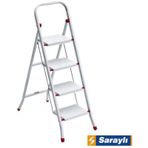 Metal Merdiven Beyaz 4 Basamaklı Pratik