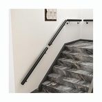 Metal Merdiven Küpeşte 1-6 ft, Kapalı/Açık Duvara Monte Güvenlik Korkulukları, Endüstriyel Stil Korkuluklar, Dayanıklı Merdiven Emniyet Kolları, Kolay Kurulum Basamak Korkulukları, Siyah Kaplama