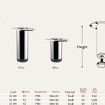 Metal Mobilya Ayağı Mat Krom Çap 42mm - 10cm (4 Adet)
