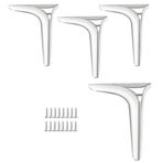 Metal Mobilya Ayakları 4 Paket 15 cm (5,9 inç) Üçgen Tasarım Sehpalar için Yedek Ayaklar Komodinler TV Standları Vidalar İçerir Gümüş Kaplama Dayanıklı Çelik
