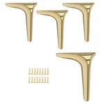 Metal Mobilya Ayakları 4'lü Paket Üçgen Tasarım 10 cm 12 cm 15 cm 18 cm Sehpalar Komidinler için Yedek Vidalı TV Sehpaları (Altın 7,0''/18 cm)