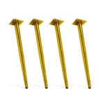 Metal Mobilya Ayakları 4'lü Set - Sehpalar, Banklar, Sandalyeler, Şifonyerler için Konik Altın Masa Ayakları - Ayarlanabilir Ayak Koruyucuları Dahildir - 50 cm