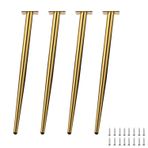 Metal Mobilya Ayakları Ayarlanabilir Masa Ayakları Sandalyeler için Konik Destek Ayakları Masalar Mutfak Dolapları Altın Kaplama 60 cm Vidalar Dahil Kanepeler ve Dolaplar için Mükemmel