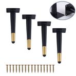 Metal Mobilya Ayakları Kanepe Sehpası TV Sehpası Dolap Yedek 4'lü Set Siyah Destek Ayakları Güçlü Taşıma Kapasitesi ve Kaymaz Tasarımlı 7,87 inç (20 cm) Yükseklik