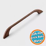 Metal Mobilya Mutfak Dolabı Dolap Kulpu Kulbu Kulpları 224 Mm - 22.4 Cm Eskitme Antik Bakır