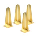 Metal Mobilya Yedek Ayak Seti, 4'lü Altın Köşe Ayakları, Kanepe, Yatak Sehpası, Kendin Yap Mobilya Parçaları, TV Dolabı için 15 cm/5,9 inç Altın Kaplama