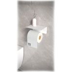 Metal Modern Banyo Tuvalet Wc Kağıtlık Peçetelik, Tuvalet Kağıdı Askısı, Raflı Telefonluk Beyaz