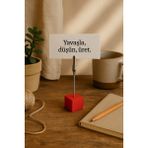 Metal Not Tutucu Metal Kıskaçlı Notluk Kırmızı Masaüstü Not Tutacağı