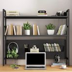 Metal Ofis Masası Rafı Delikli Pano ile nizer 3 Katmanlı Masaüstü Kitaplık ve Depolama Rafı Bilgisayar Yerden Tasarruf Teşhir Rafı (Siyah 22''/55cm)