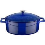 Metal Oval Döküm Tencere, 25 Cm, 3.19 L Hacim, Mavi