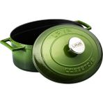 Metal Oval Döküm Tencere, 27 Cm, 3.91 L Hacim, Yeşil