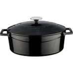 Metal Oval Döküm Tencere, 29 Cm, 4.67 L Hacim, Siyah