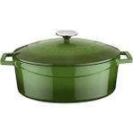 Metal Oval Döküm Tencere, 29 Cm, 4.67 L Hacim, Yeşil