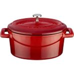 Metal Oval Mini Tencere, Kırmızı