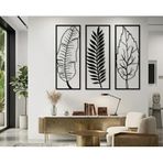 Metal Palmiye Yaprağı Duvar Sanatı Oturma Odası Büyük Duvar Dekorasyonu (Siyah, 30"x12" / 76x30 cm)