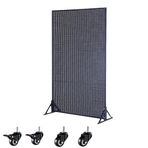Metal Pegboard Panelleri Teşhir Rafı, Ev Ofis Düzenleyici Alet Tutucuları, Perakende Teşhir için Tekerlekli El Sanatları Fuarı Teşhir Rafı Ekstra 20 Parça Kanca (60x100cm)