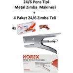 Metal Pens Tipi Zımba Makinesi 24/6 + 4 Paket Bakır Zımba Teli