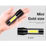 Metal Polis El Feneri Mini 3 Mod Şarjlı 3 Watt 600 Lümen M-4140 Siyah