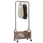 Metal portmanto rafı, tekerlekli sağlam elbise askısı, endüstriyel tasarımlı 80 kg yük kapasiteli, ev dükkanı, yatak odası için mobil depolama rafı, 60/80 cm x 37 cm x 167 cm