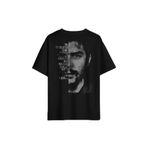 Metal Poster Ernosto Che Guevara Hafl Face Yarım Yüz Sırt Ön Baskılı Oversize Tişört Unisex T-Shirt Siyah