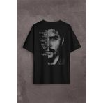 Metal Poster Ernosto Che Guevara Hafl Face Yarım Yüz Sırt Ön Baskılı Oversize Tişört Unisex T-Shirt